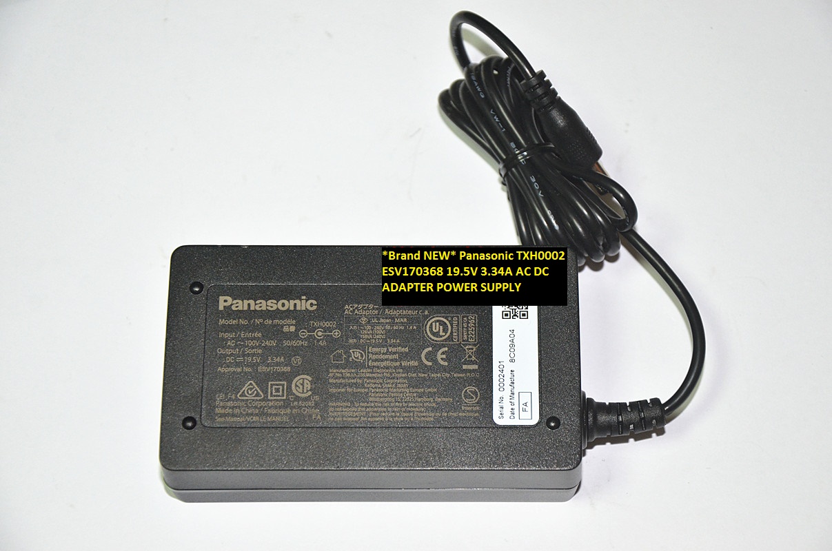 *Brand NEW* AC100-240V 5.5*2.5 19.5V 3.34A Panasonic ESV170368 TXH0002 AC DC ADAPTER POWER SUPPLY